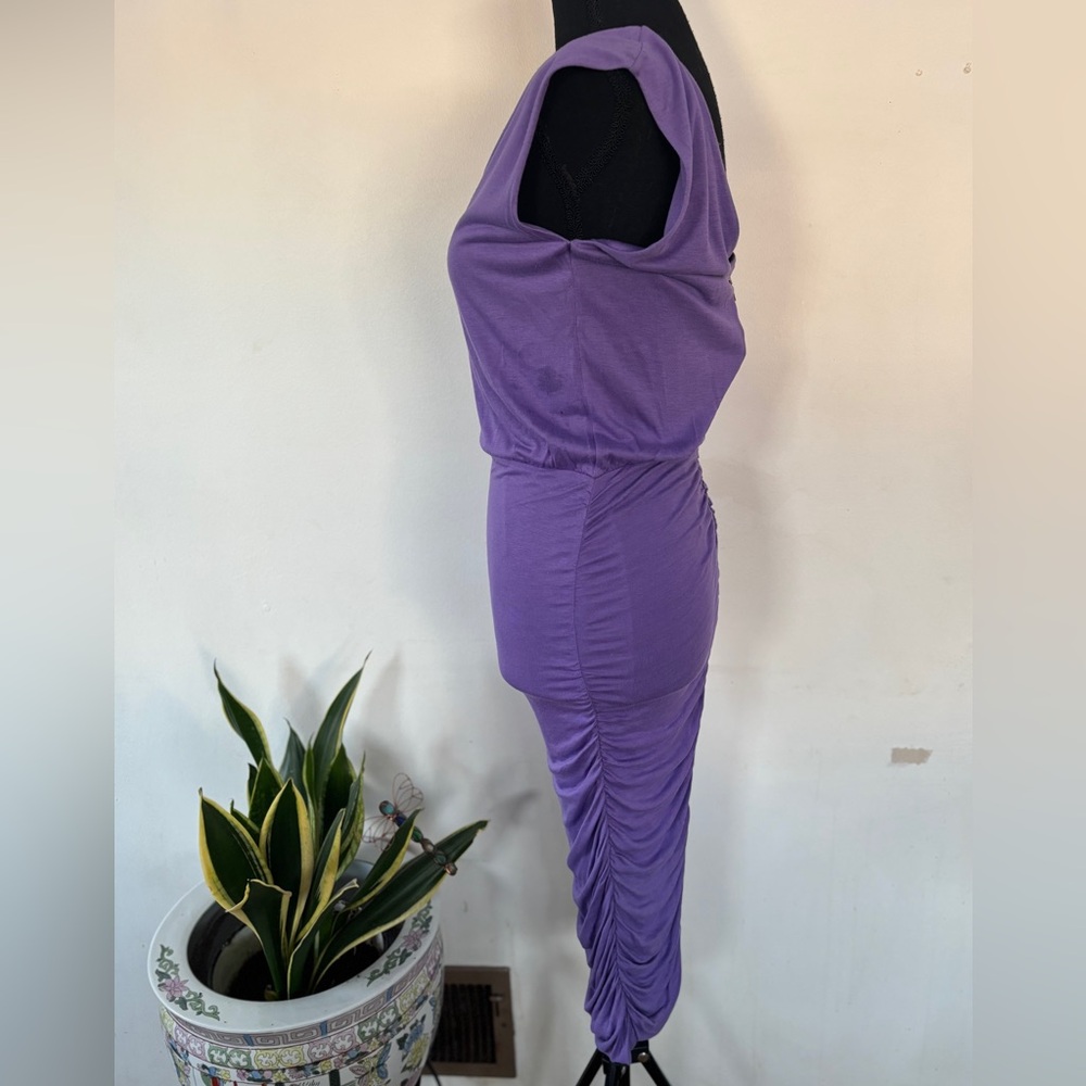 Alice + Olivia By Stacey Bendet ruched bodycon dress purple Party Wedding size S - Picture 3 of 6